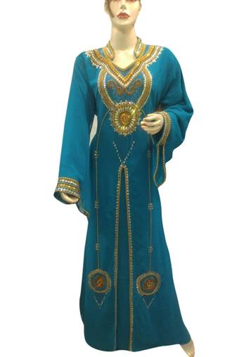 Phirozy Embroidered Georgette Islamic Kaftans With Zari & Stone Work