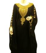 Black Embroidered Georgette Islamic Kaftans With Zari & Stone Work