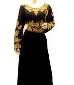 Black Embroidered Georgette Islamic Kaftans With Zari & Stone Work