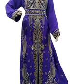 Purple Embroidered Georgette Islamic Kaftans With Zari & Stone Work