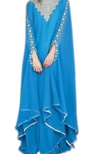 Phirozy Embroidered Georgette Islamic Kaftans With Zari & Stone Work