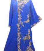 Royal Blue Embroidered Georgette Islamic Kaftans With Zari & Stone Work