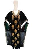 Black Embroidered Georgette Islamic Kaftans With Zari & Stone Work