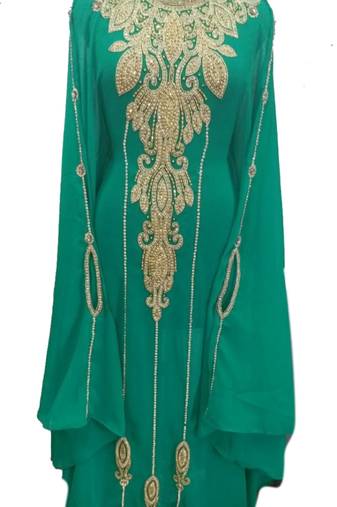Phirozy Embroidered Georgette Islamic Kaftans With Zari & Stone Work