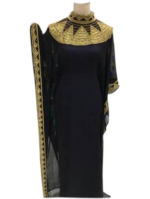 Black Embroidered Georgette Islamic Kaftans With Zari & Stone Work 1