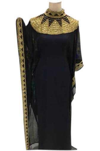 Black Embroidered Georgette Islamic Kaftans With Zari & Stone Work