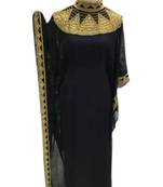 Black Embroidered Georgette Islamic Kaftans With Zari & Stone Work