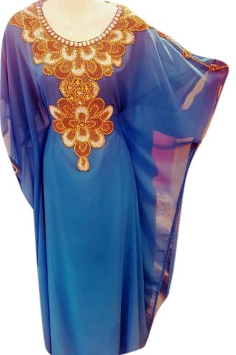 Phirozy Embroidered Georgette Islamic Kaftans With Zari & Stone Work