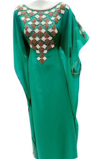 Phirozy Embroidered Georgette Islamic Kaftans With Zari & Stone Work