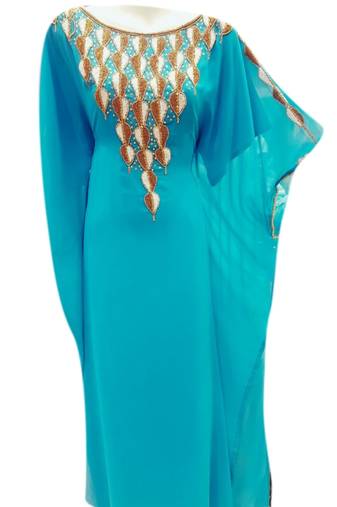 Phirozy Embroidered Georgette Islamic Kaftans With Zari & Stone Work