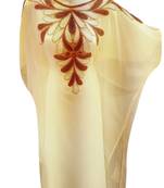 Beige Embroidered Georgette Islamic Kaftans With Zari & Stone Work