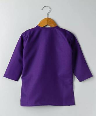 Blue Embroidered Cotton Boys Dhoti Kurta 2