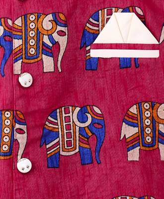 Pink Embroidered Banglori Silk Boys Dhoti Kurta 6
