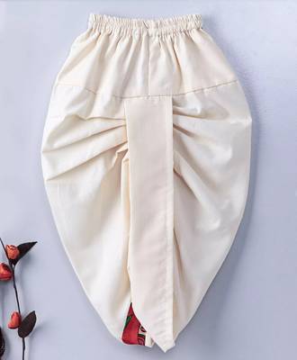 Red Embroidered Banglori Silk Boys Dhoti Kurta 5