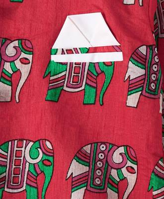 Red Embroidered Banglori Silk Boys Dhoti Kurta 6