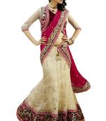 Multicolor Net Jequard And  Satin  And Dupatta  Faux Chiffon Embroidered Work Unstitched Lehenga Choli