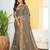 Grey Embroidered Georgette Silk Saree With Blouse