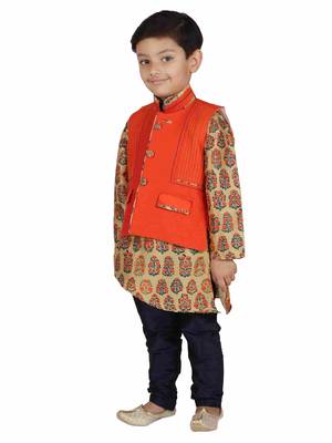 Kids Partywear Kurta Pyjama and Waistcoat Set 3