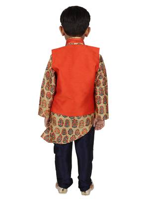 Kids Partywear Kurta Pyjama and Waistcoat Set 4