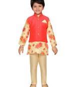 Kids Partywear Kurta Pyjama and Waistcoat Set