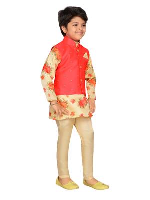 Kids Partywear Kurta Pyjama and Waistcoat Set 2
