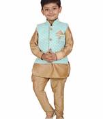 Kids Partywear Kurta Pyjama and Waistcoat Set
