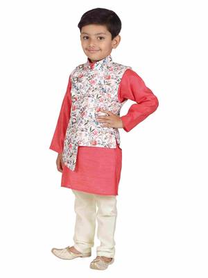 Kids Partywear Kurta Pyjama and Waistcoat Set 3