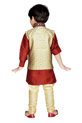 Kids Partywear Kurta Pyjama and Waistcoat Set 4