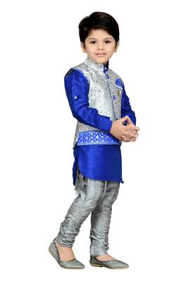 Kids Partywear Kurta Pyjama and Waistcoat Set 2