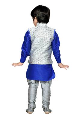 Kids Partywear Kurta Pyjama and Waistcoat Set 4