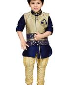 Kids Partywear Kurta Pyjama and Waistcoat Set