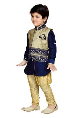 Kids Partywear Kurta Pyjama and Waistcoat Set 3