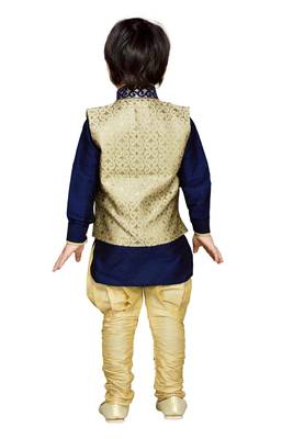 Kids Partywear Kurta Pyjama and Waistcoat Set 4
