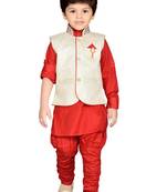 Kids Partywear Kurta Pyjama and Waistcoat Set