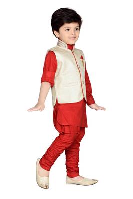 Kids Partywear Kurta Pyjama and Waistcoat Set 2