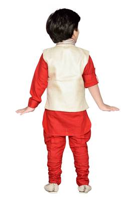 Kids Partywear Kurta Pyjama and Waistcoat Set 4