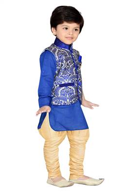 Kids Partywear Kurta Pyjama and Waistcoat Set 2