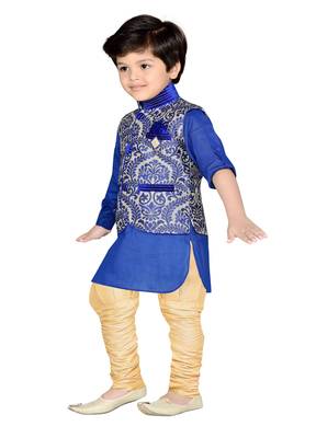 Kids Partywear Kurta Pyjama and Waistcoat Set 3