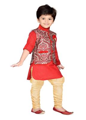 Kids Partywear Kurta Pyjama and Waistcoat Set 2