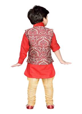 Kids Partywear Kurta Pyjama and Waistcoat Set 4