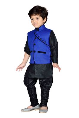 Kids Partywear Kurta Pyjama and Waistcoat Set 3