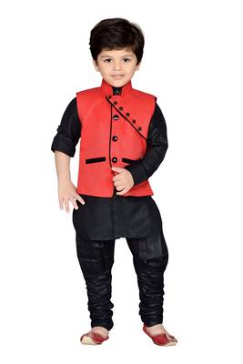 Kids Partywear Kurta Pyjama and Waistcoat Set 1