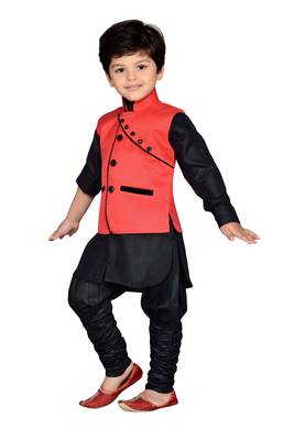 Kids Partywear Kurta Pyjama and Waistcoat Set 3