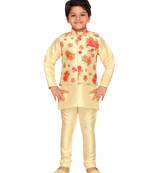 Kids Partywear Kurta Pyjama and Waistcoat Set
