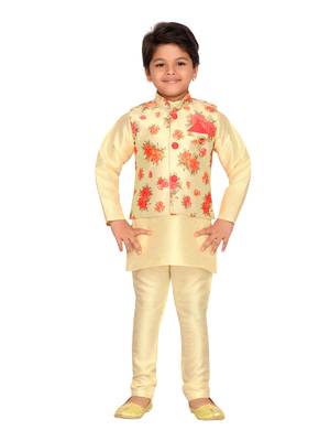 Kids Partywear Kurta Pyjama and Waistcoat Set 2