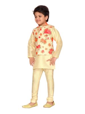 Kids Partywear Kurta Pyjama and Waistcoat Set 3