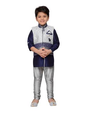 Kids Partywear Kurta Pyjama and Waistcoat Set 1