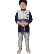 Kids Partywear Kurta Pyjama and Waistcoat Set