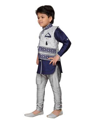 Kids Partywear Kurta Pyjama and Waistcoat Set 3