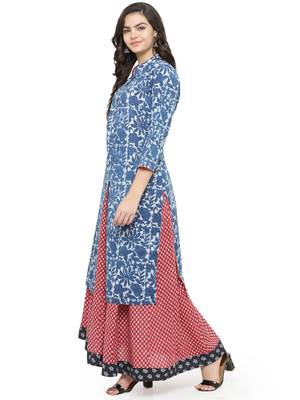   Indigo printed cotton kurti 3